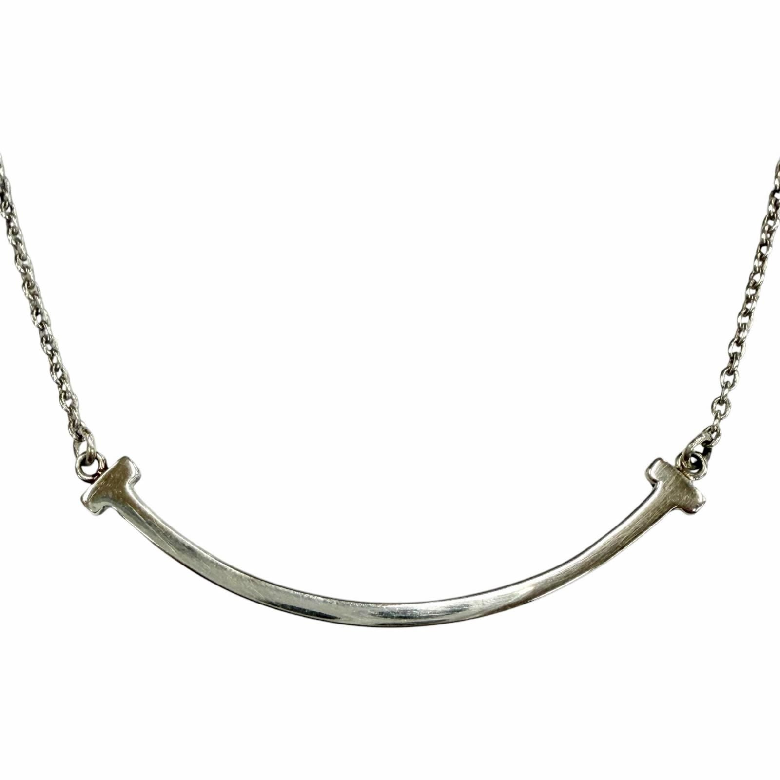 Tiffany & Co T Smile Pendant Small Necklace Silver