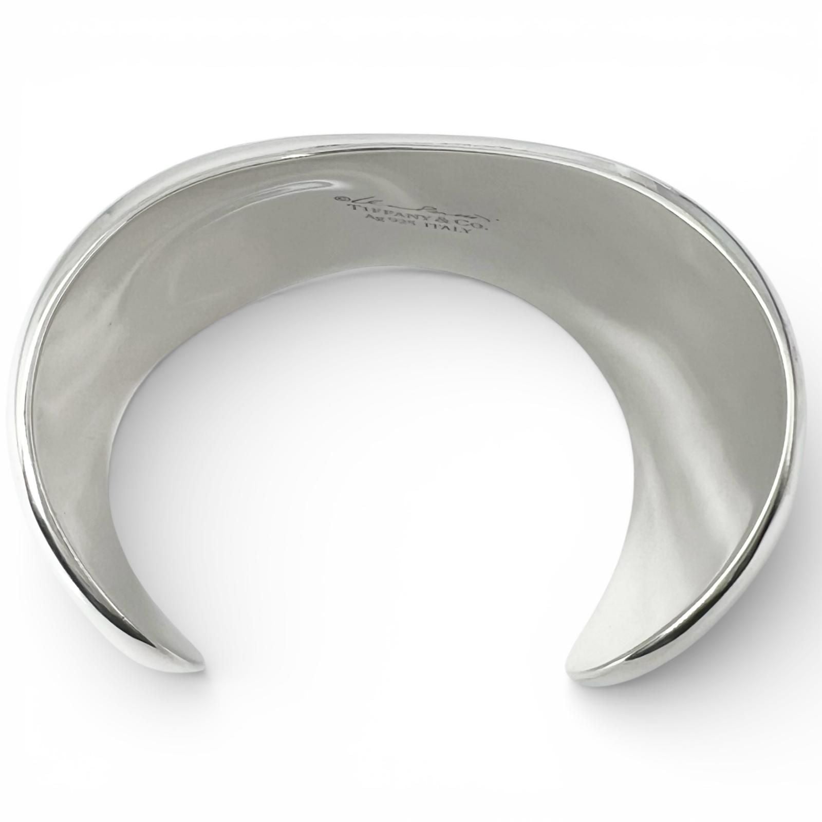Tiffany & Co Elsa Peretti Small Bone Calf Bangle Hand Silver Bracelet — view 5