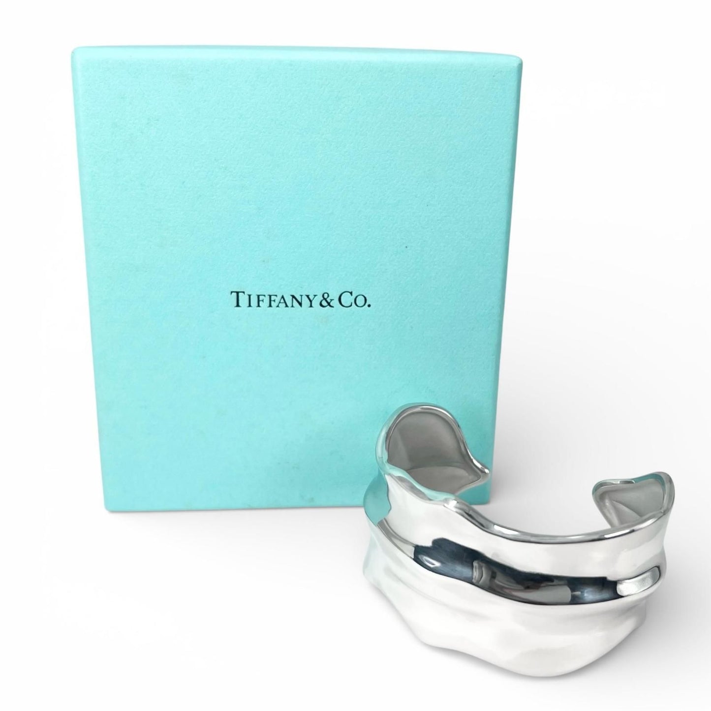 Tiffany & Co Vintage 925 Leaf Calf Bangle Silver Bracelet — view 2