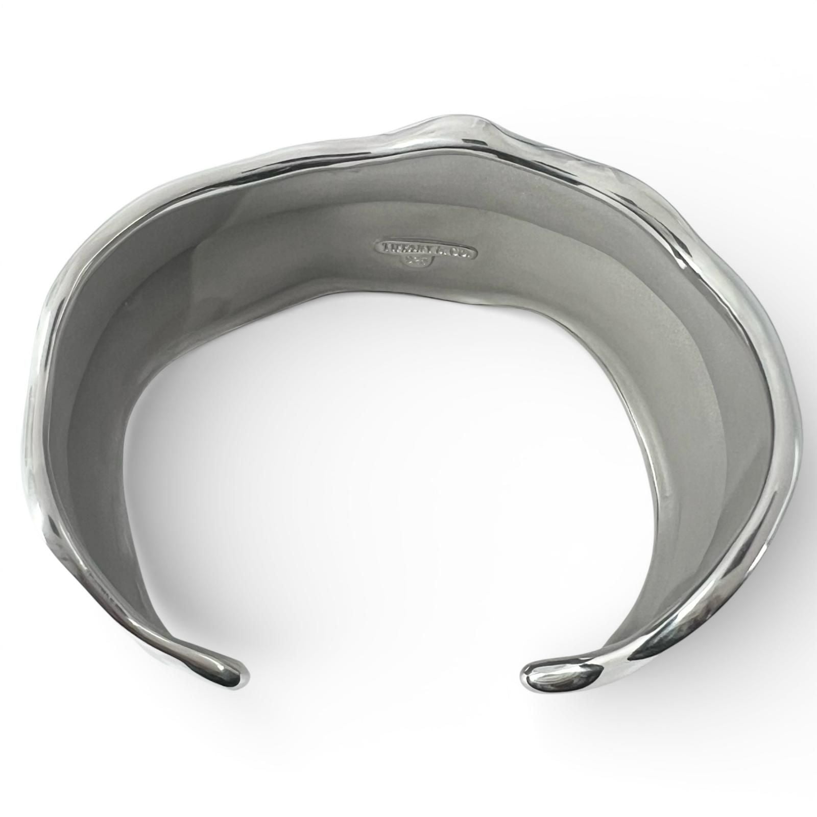 Tiffany & Co Vintage 925 Leaf Calf Bangle Silver Bracelet — view 5
