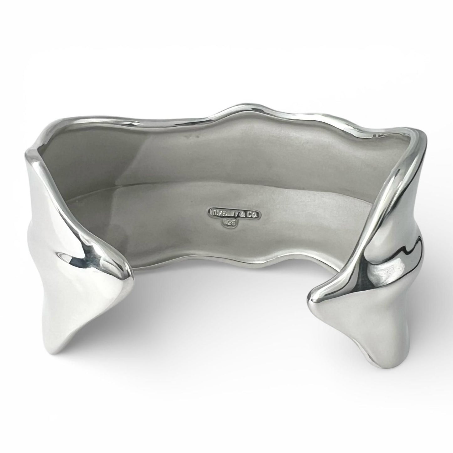 Tiffany & Co Vintage 925 Leaf Calf Bangle Silver Bracelet — view 4