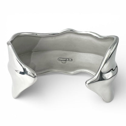 Tiffany & Co Vintage 925 Leaf Calf Bangle Silver Bracelet — view 4