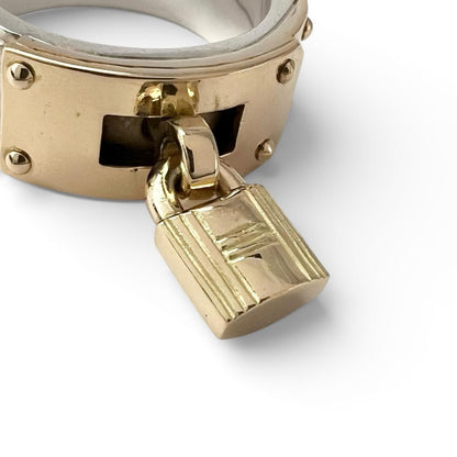 Hermes Vintage Kelly Ring 925 750 Combination Silver Gold — view 5