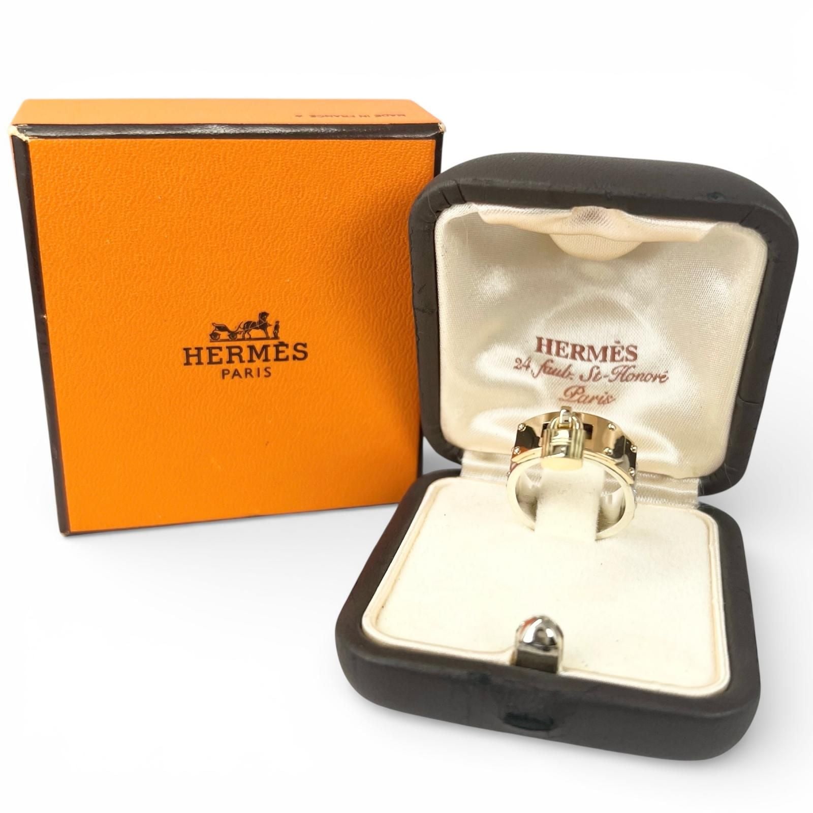 Hermes Vintage Kelly Ring 925 750 Combination Silver Gold — view 2