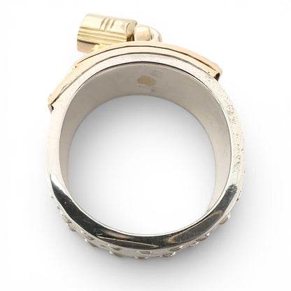 Hermes Vintage Kelly Ring 925 750 Combination Silver Gold — view 4