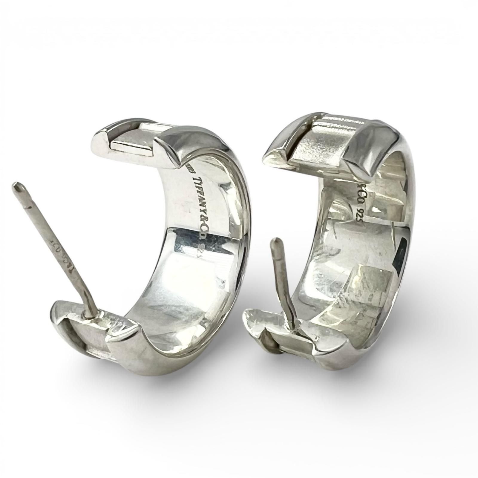 Tiffany & Co Atlas 925 Hoop Earrings Silver — view 4