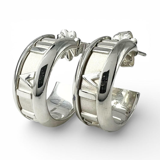 Tiffany & Co Atlas 925 Hoop Earrings Silver