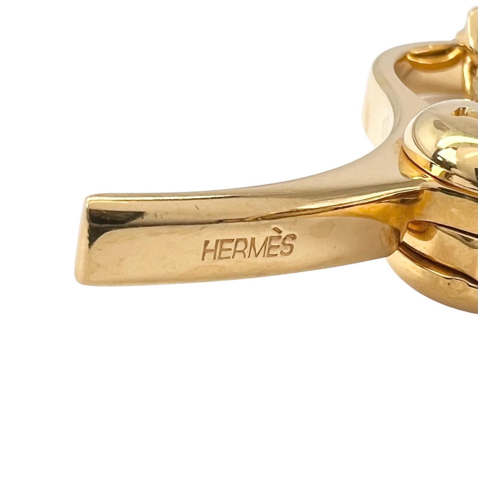 Hermes Filou Logo Glove Holder Key Charm Gold — view 6