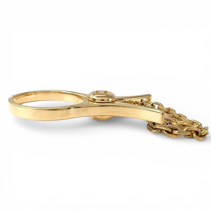 Hermes Filou Logo Glove Holder Key Charm Gold — view 3