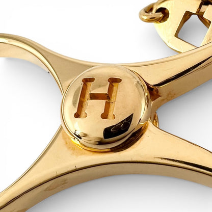 Hermes Filou Logo Glove Holder Key Charm Gold — view 5