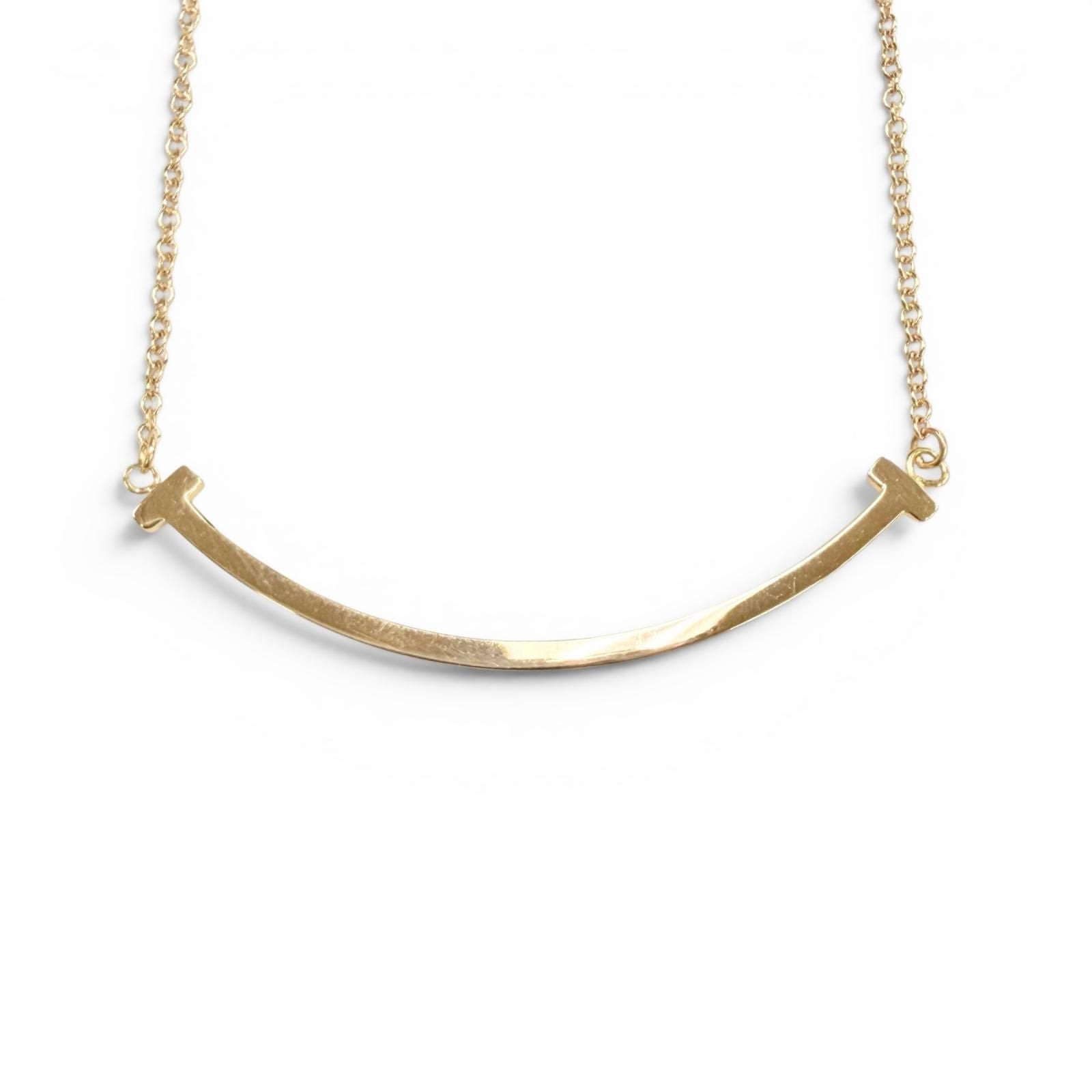 Tiffany & Co T Smile Small Pendant Pink Gold 18k