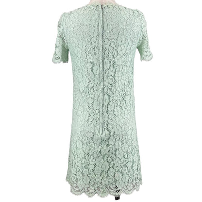 Dolce & Gabbana Full Lace Floral Short Sleeve Dress Lime Green 36 — view 2