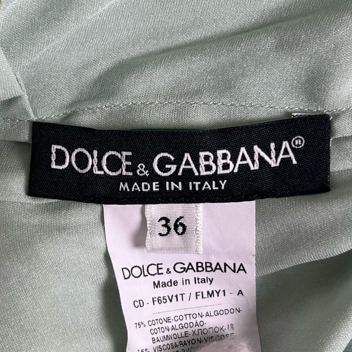 Dolce & Gabbana Full Lace Floral Short Sleeve Dress Lime Green 36 — view 6