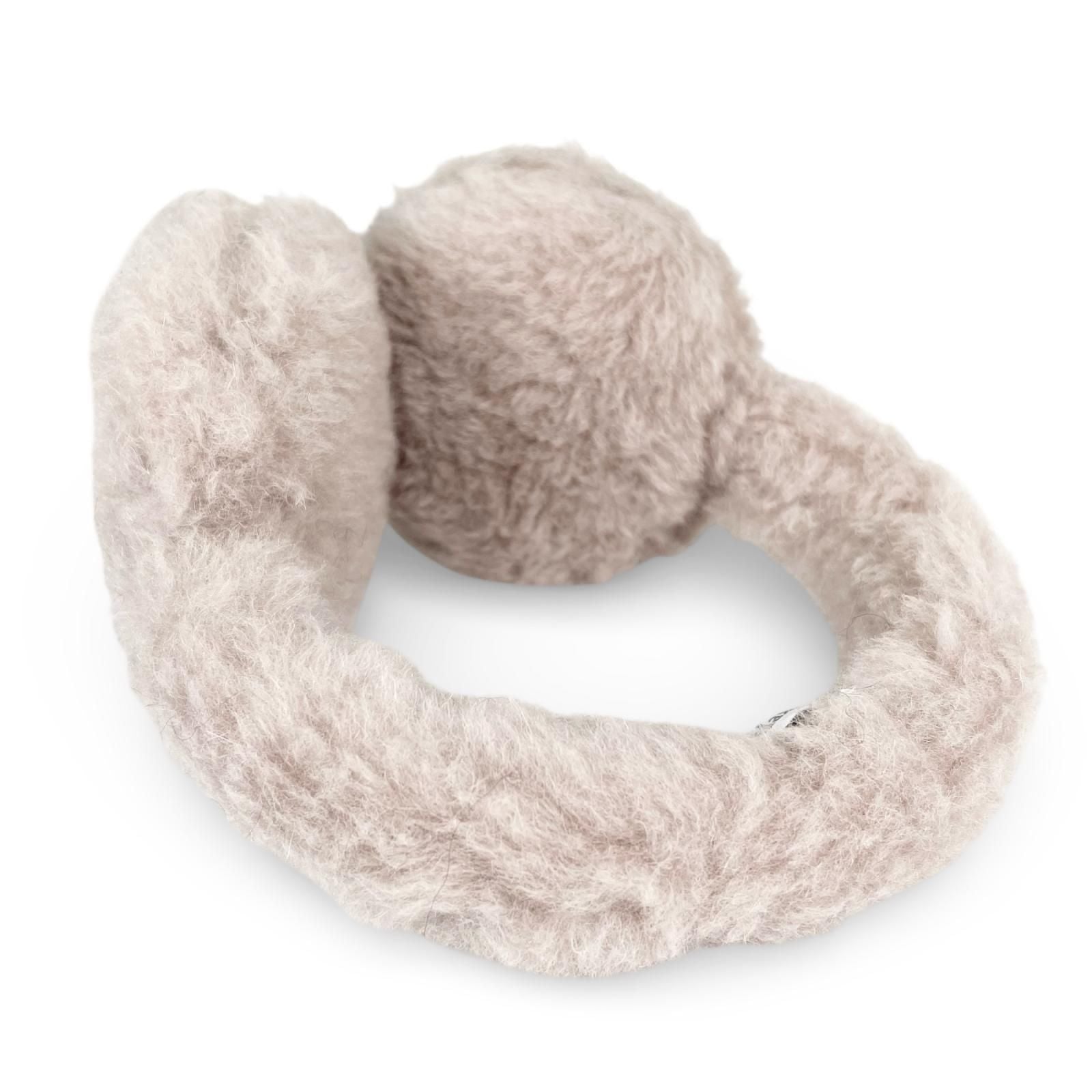 Max Mara Muffy Teddy Bear Logo Patch Ear Muffs Beige — view 8