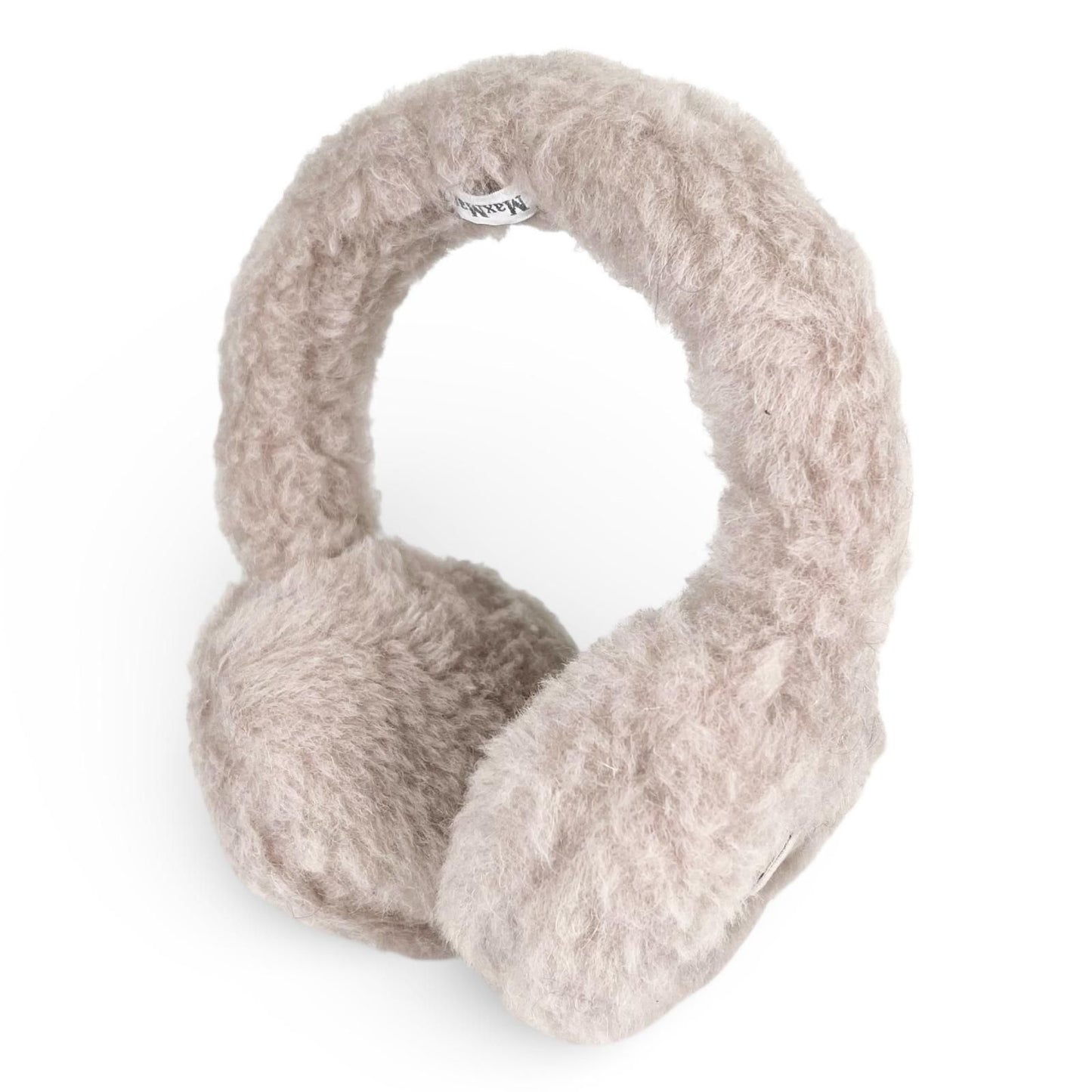 Max Mara Muffy Teddy Bear Logo Patch Ear Muffs Beige — view 5