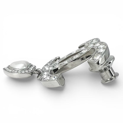 Chanel CC Logo Heart Rhinestone Pin Badge Brooch Silver — view 3