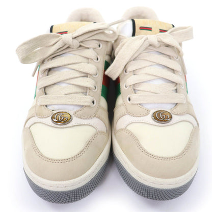 Gucci Leather Web Stripe GG Marmont Vintage Logo Low Cut Sneakers Beige — view 4