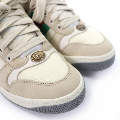 Gucci Leather Web Stripe GG Marmont Vintage Logo Low Cut Sneakers Beige — view 8