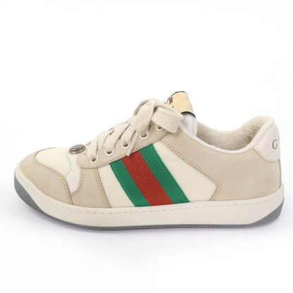 Gucci Leather Web Stripe GG Marmont Vintage Logo Low Cut Sneakers Beige — view 5