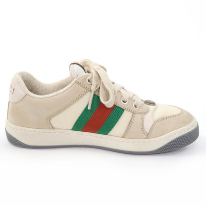 Gucci Leather Web Stripe GG Marmont Vintage Logo Low Cut Sneakers Beige — view 6
