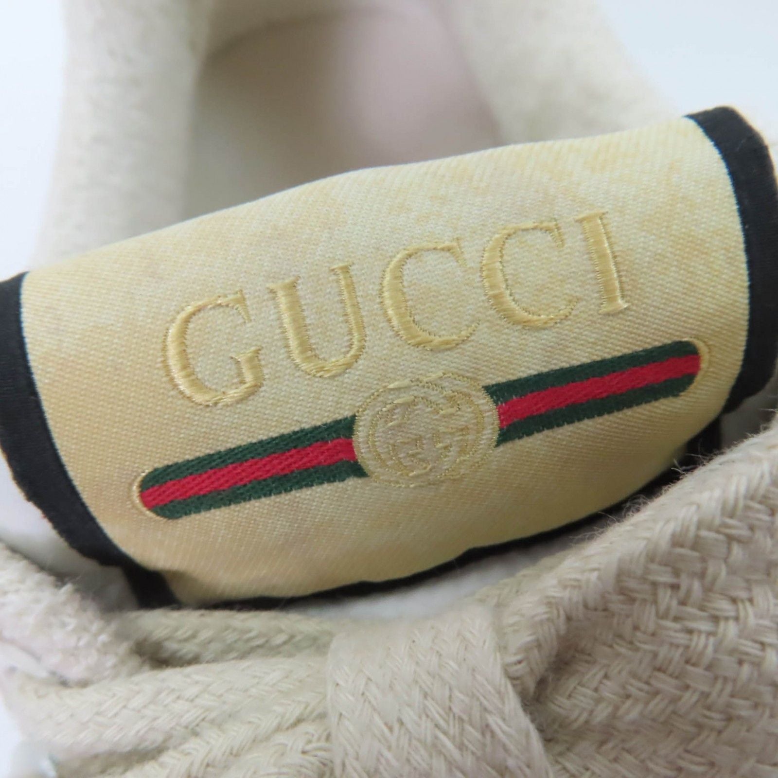 Gucci Leather Web Stripe GG Marmont Vintage Logo Low Cut Sneakers Beige — view 9