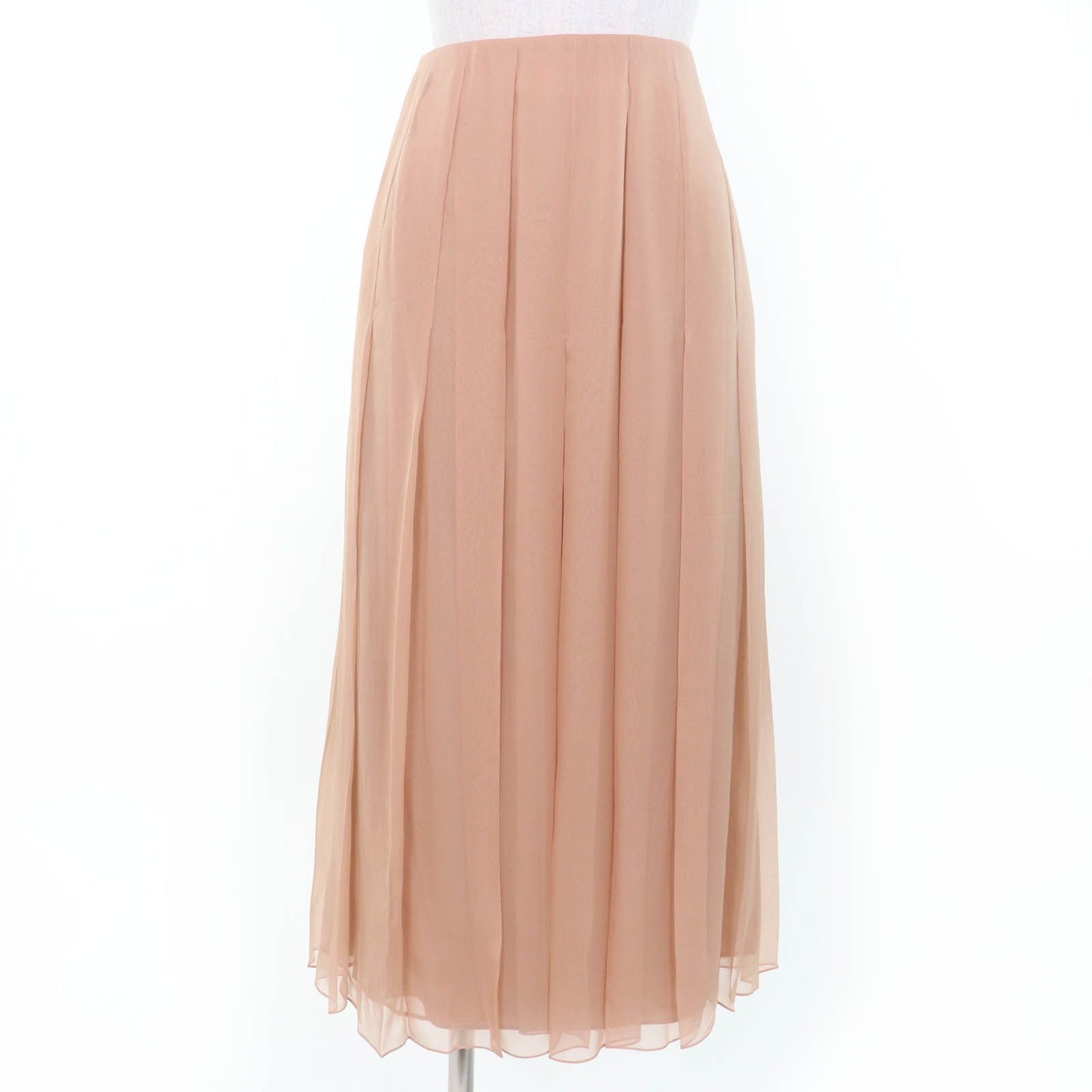 Gucci Silk 100% Pleated Long Length Flare Skirt Pink 36 Garment
