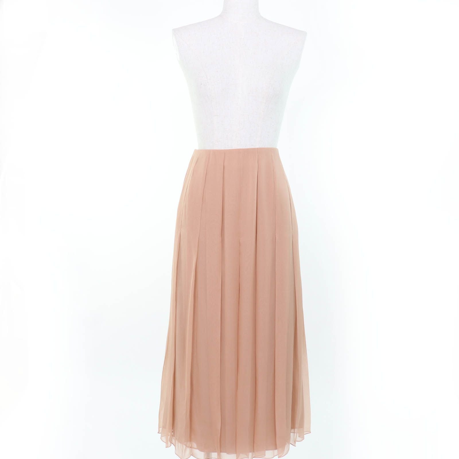 Gucci Silk 100% Pleated Long Length Flare Skirt Pink 36 Garment — view 2