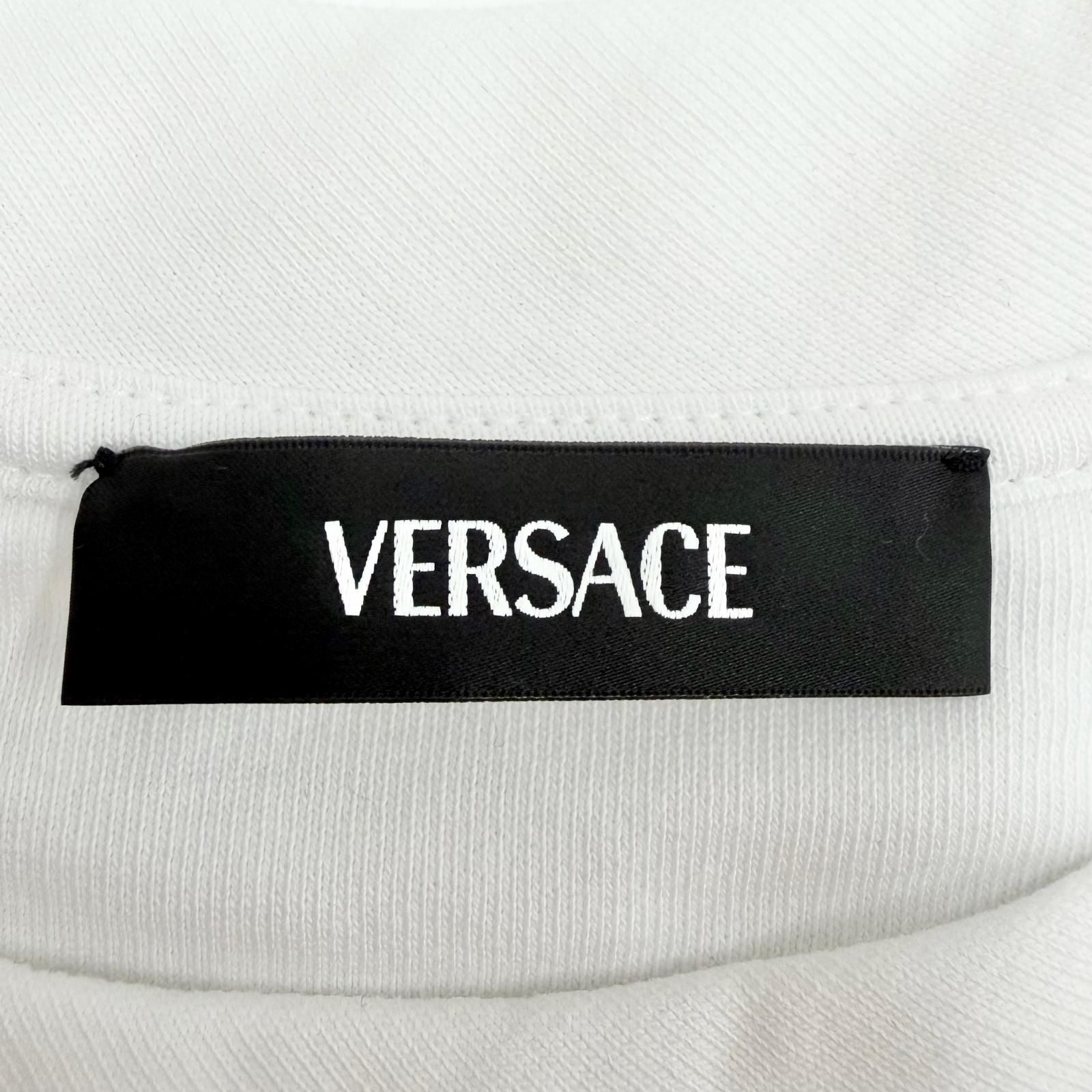 Versace Cotton 100% Logo Rhinestone Cropped Sweatshirt White 38 — view 6