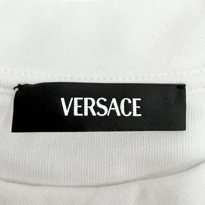 Versace Cotton 100% Logo Rhinestone Cropped Sweatshirt White 38 — view 6