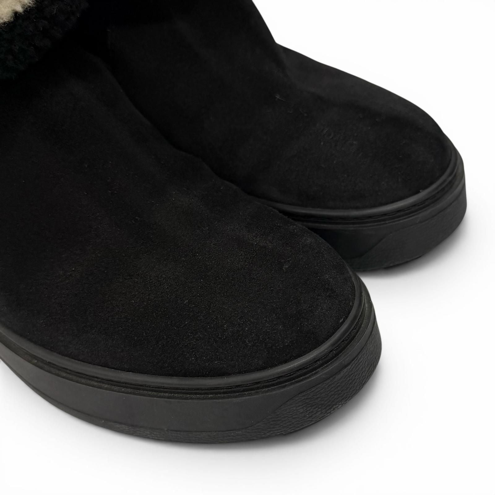 Louis Vuitton Snowdrop Line LV Logo Shearling Boots Black — view 7