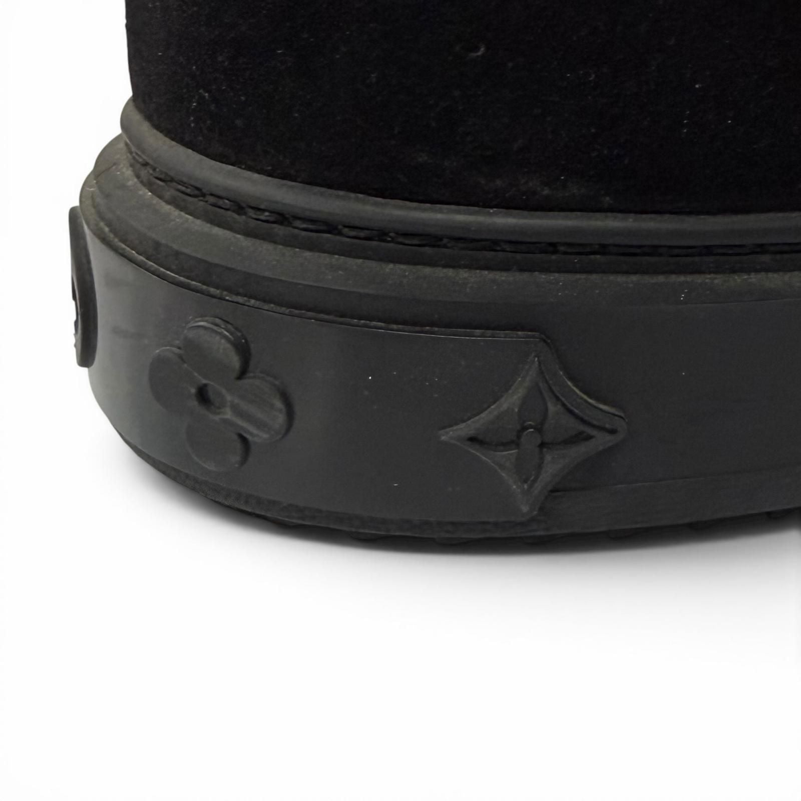 Louis Vuitton Snowdrop Line LV Logo Shearling Boots Black — view 9
