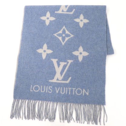 Louis Vuitton Echarpe Reykjavik Cashmere 100% Monogram Scarf Light Blue