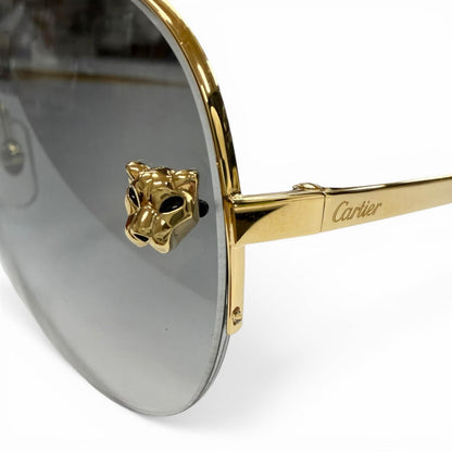 Cartier Panthere de Cartier Two Bridge Gradient Lens Eyewear Sunglasses Gold — view 7