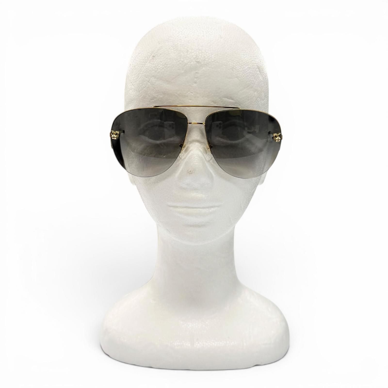 Cartier Panthere de Cartier Two Bridge Gradient Lens Eyewear Sunglasses Gold — view 3