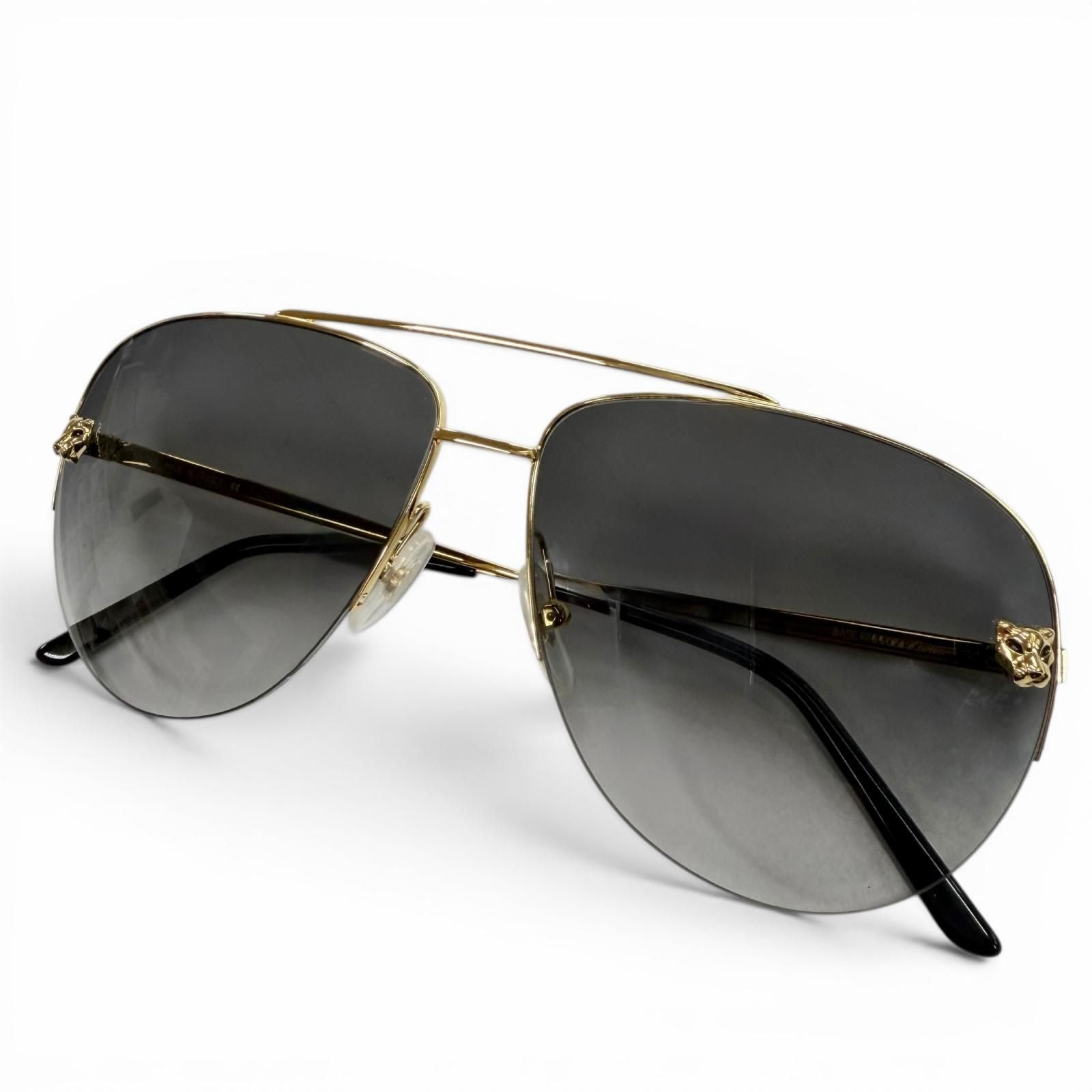 Cartier Panthere de Cartier Two Bridge Gradient Lens Eyewear Sunglasses Gold