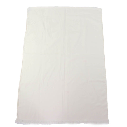 Hermes New Bliss Cashmere Silk Motif Large Shawl with Fringe Ivory Scarf