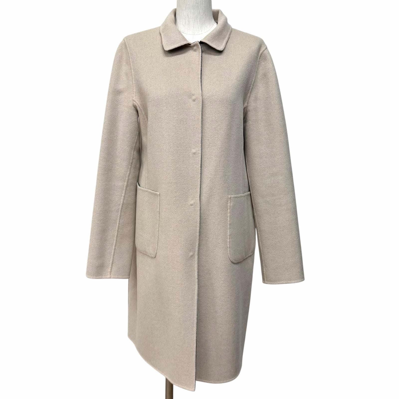 Max Mara Weekend Maxmara Reversible Wool Coat Navy Beige 44 — view 5