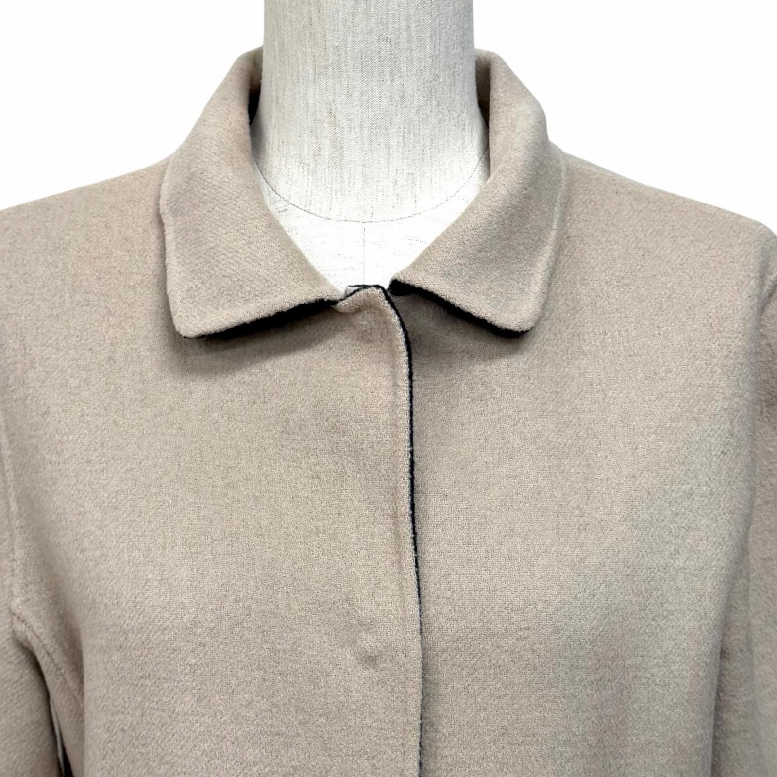 Max Mara Weekend Maxmara Reversible Wool Coat Navy Beige 44 — view 8