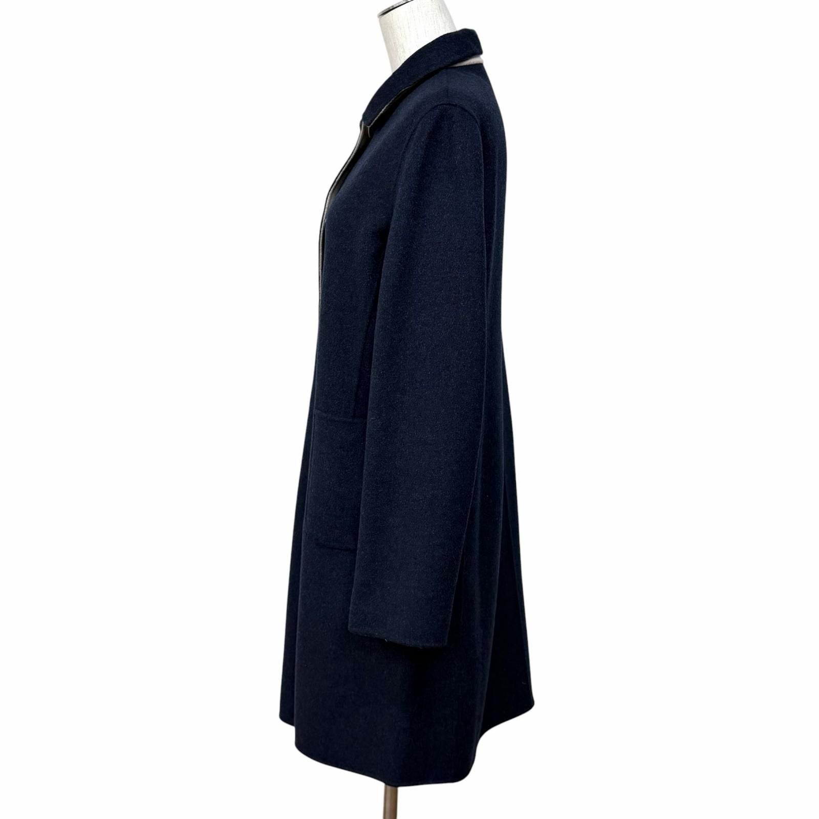 Max Mara Weekend Maxmara Reversible Wool Coat Navy Beige 44 — view 2