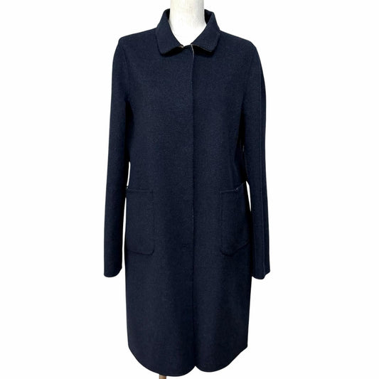 Max Mara Weekend Maxmara Reversible Wool Coat Navy Beige 44