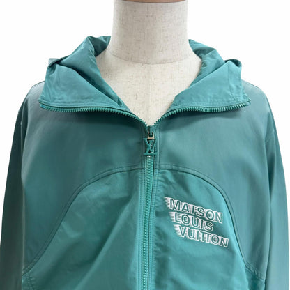 Louis Vuitton Leather Trim Zip Up Jacket Turquoise Blue 48 — view 2