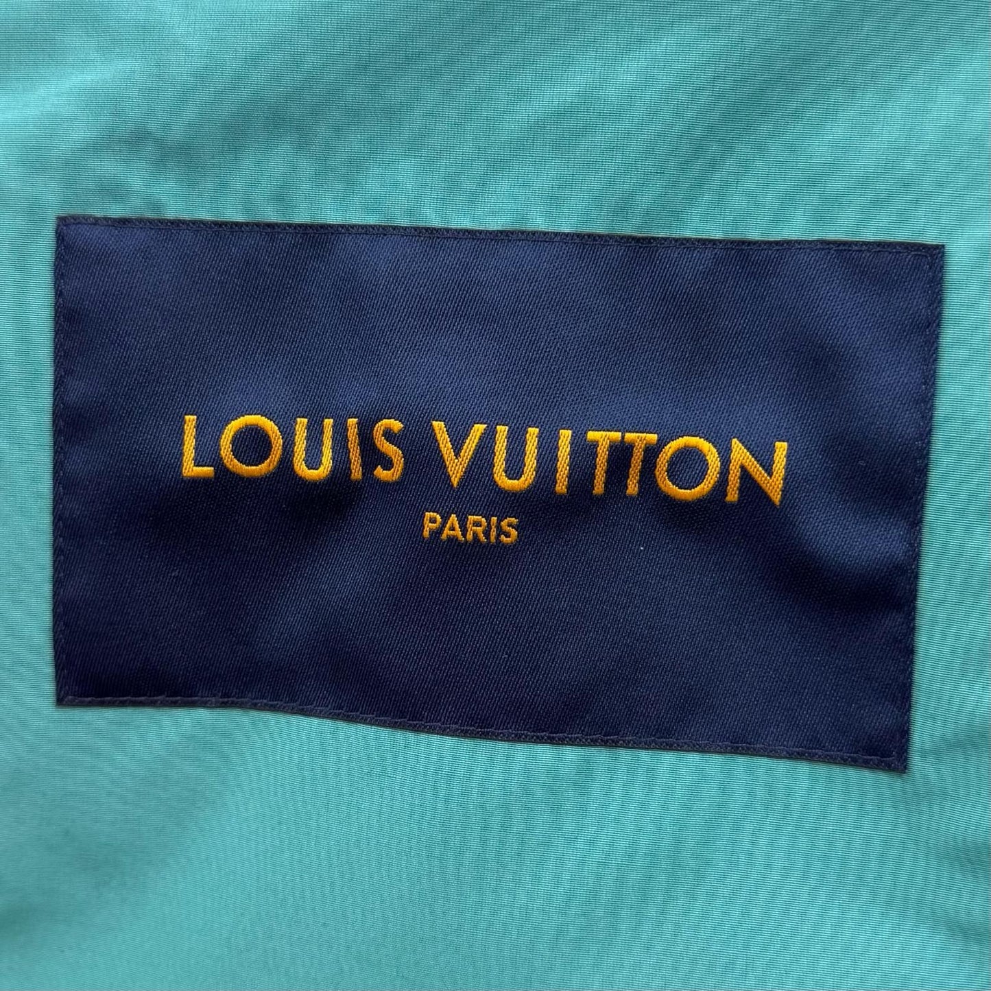 Louis Vuitton Leather Trim Zip Up Jacket Turquoise Blue 48 — view 8
