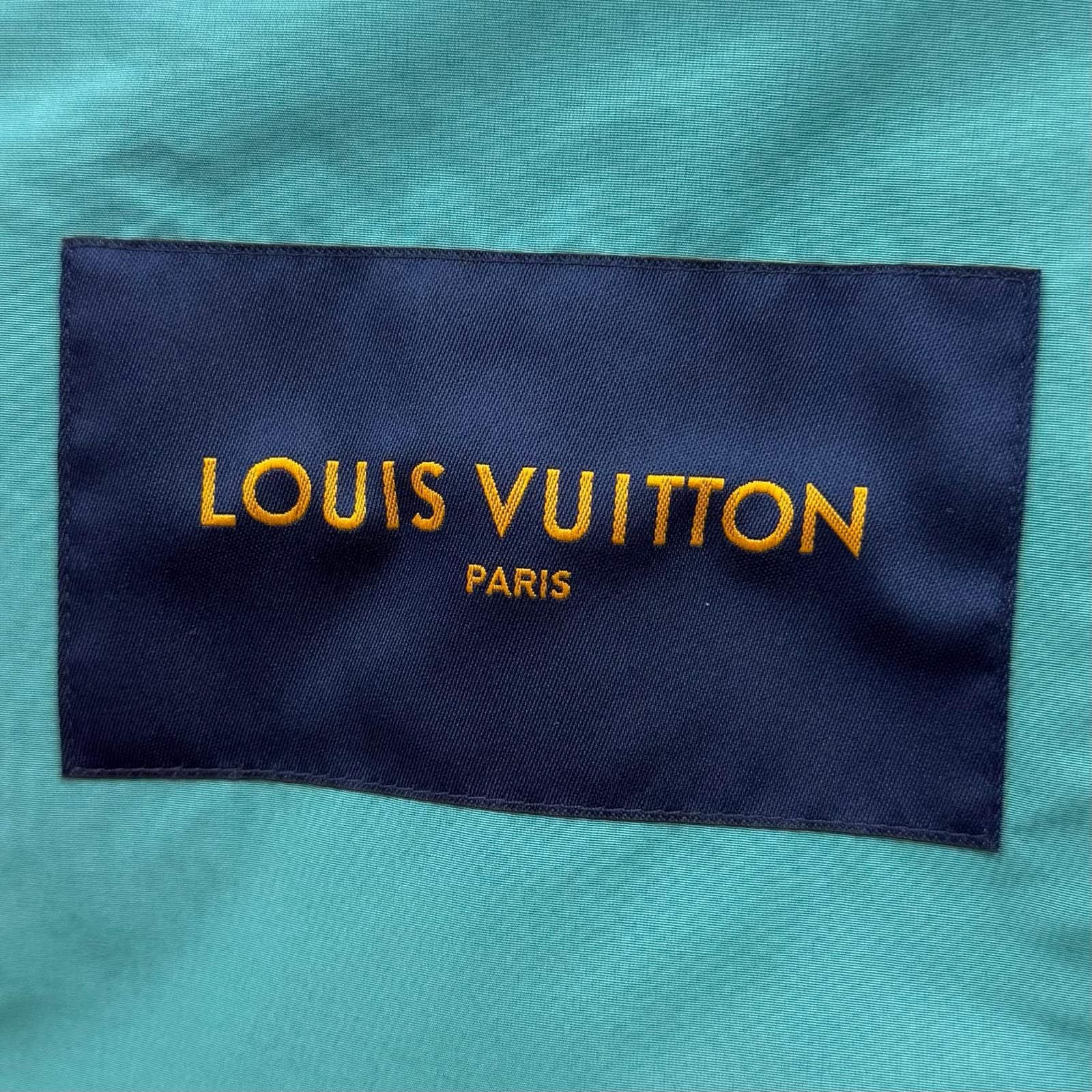 Louis Vuitton Leather Trim Zip Up Jacket Turquoise Blue 48 — view 8