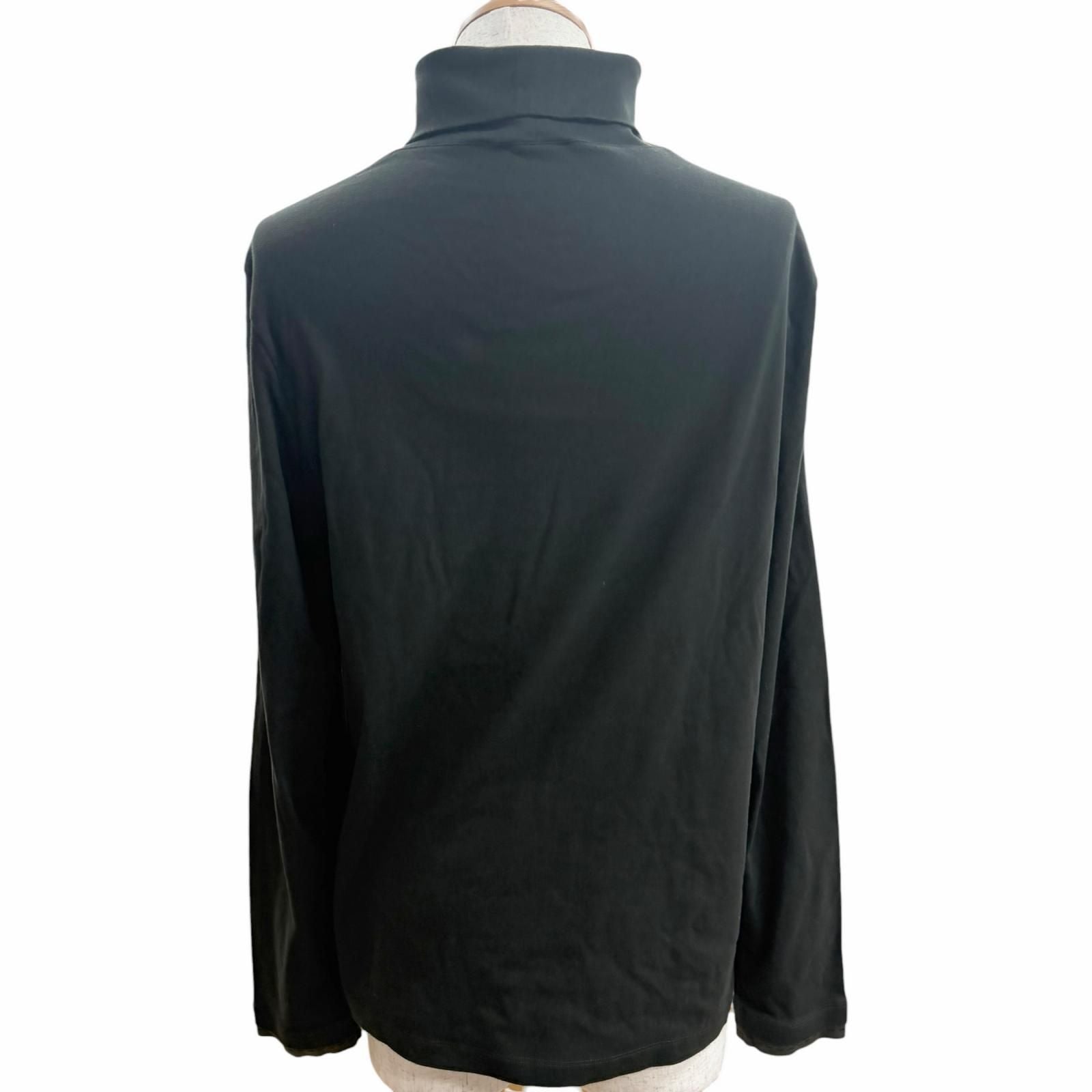 Hermes Cotton 100% Saddle Stitch High Neck Long Sleeve T-Shirt Khaki — view 4