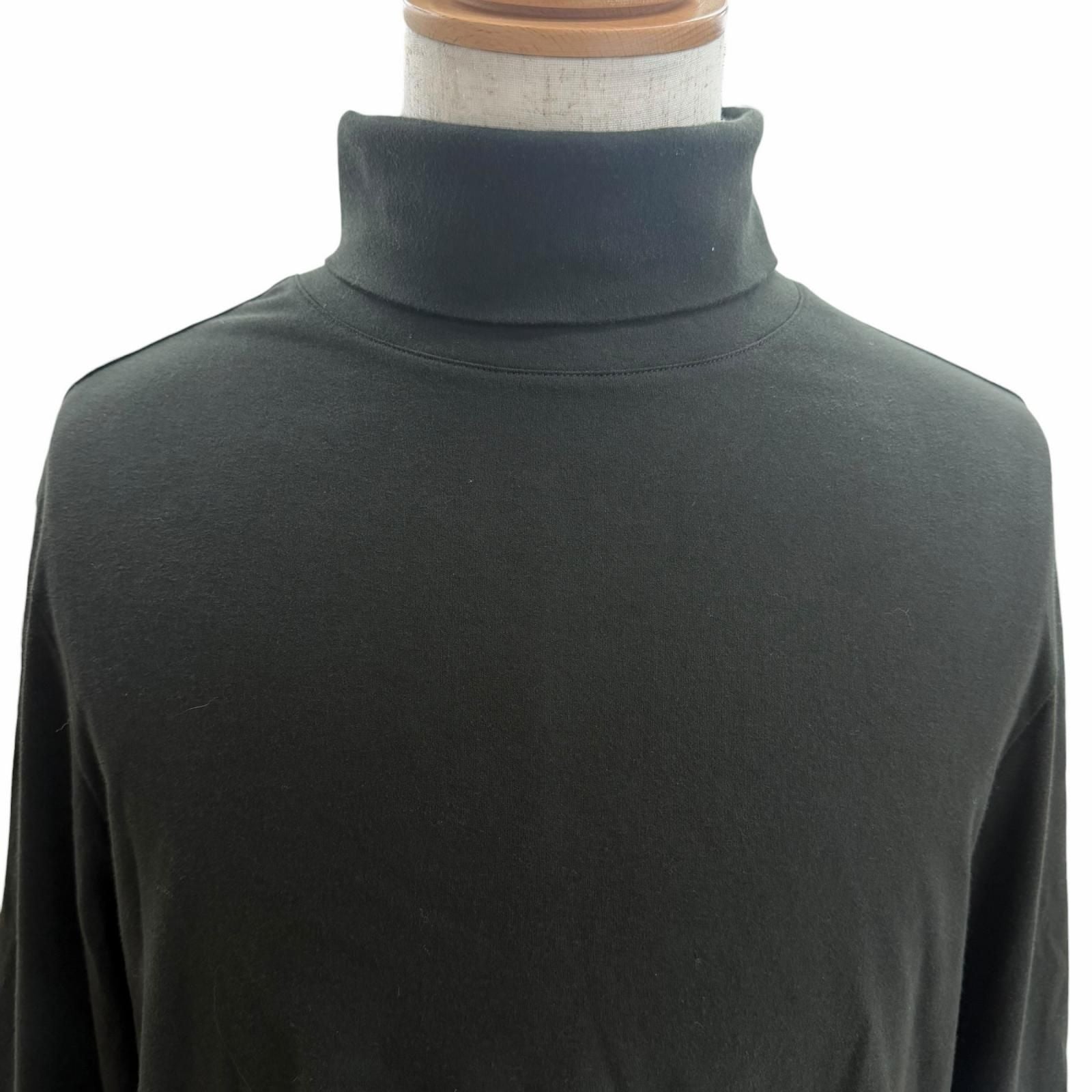 Hermes Cotton 100% Saddle Stitch High Neck Long Sleeve T-Shirt Khaki — view 2