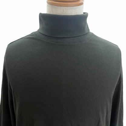 Hermes Cotton 100% Saddle Stitch High Neck Long Sleeve T-Shirt Khaki — view 2