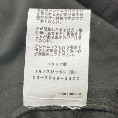 Hermes Cotton 100% Saddle Stitch High Neck Long Sleeve T-Shirt Khaki — view 8