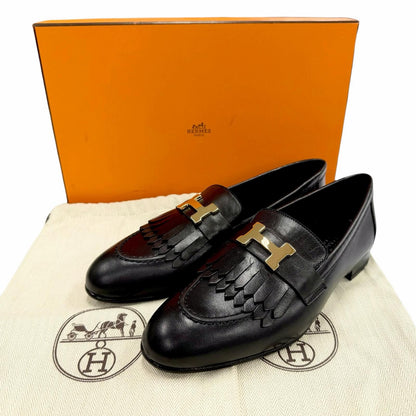Hermes Moccasins Royale Leather Loafers Black — view 2