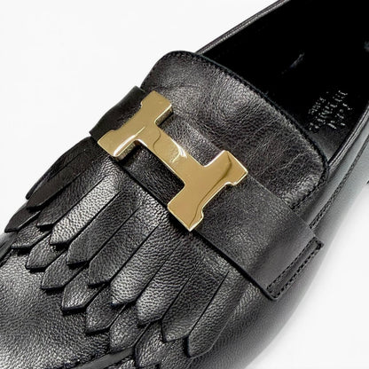 Hermes Moccasins Royale Leather Loafers Black — view 8