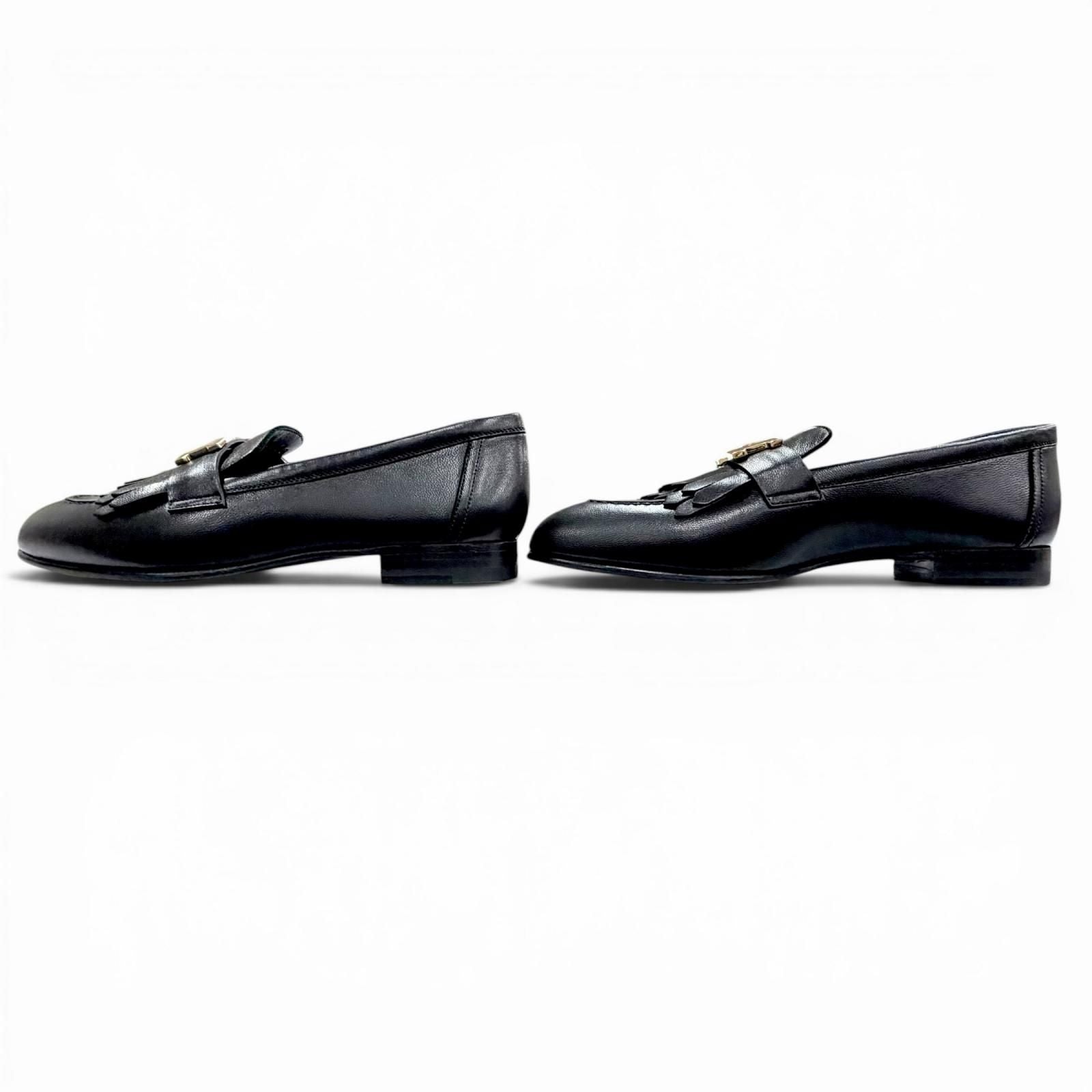 Hermes Moccasins Royale Leather Loafers Black — view 3